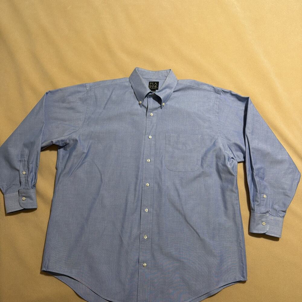 Jos A Bank Blue Long Sleeve Button Up Dress Shirt Size 16.5/33 See Last Pic